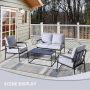 XIZZI Mercury 4-Piece Wicker Outdoor Patio Conversation Seating Set with Gray Cushions - Image 1