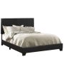 Benjara Black Queen Size Leather Upholstered Platform Bed - Image 1