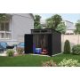 Suncast Modernist 7 ft. 2.5 in. x 7 ft. 3.5 in. x 7 ft. 5.5 in. Resin Storage Shed - Image 1