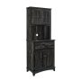 Home Source Industries Home Source Charcoal Microwave Storage Stand with Double Top and Bottom Cabinets - Image 1