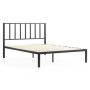 Brookside Lori Black Queen Metal Platform Bed Frame w/ Vertical Bar Headboard - Wood Slats - Image 1