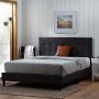 Brookside Tara Black Charcoal California King Square Tufted Upholstered Platform Bed - Image 1