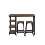 StyleWell Black Metal 3 Piece Dining Set with Haze Oak Finish Wood Top (53-in. W x 24.88-in. H) - Image 1