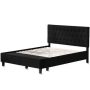 Brookside Anna Upholstered Black Queen Bed w/ Drawers - Image 1