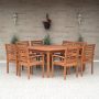 Amazonia Livorno 9 pc Square Eucalyptus Wood Patio Dining Set - Image 1
