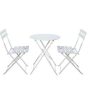 3-Piece Metal Outdoor Bistro Set in White - Image 1