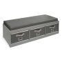 Badger Basket - Kid's Gray Cushion and Three Bin Bench - Image 1