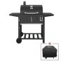 Royal Gourmet 24 in. BBQ Charcoal Grill in Black with 2-Side Table with Cover - Image 1