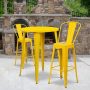 Carnegy Avenue Yellow 3-pc Metal Round Outdoor Bistro Set - Image 1