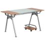 Carnegy Avenue 55-in. Rectangular Frosted/Cherry Computer Desks with Wheels - Image 1