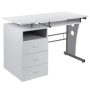 Carnegy Avenue 47.25 in. White Rectangular 3 -Drawer Computer Desk with Keyboard Tray - Image 1