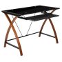 Carnegy Avenue 35.5-in. Rectangular Black/Brown Computer Desks with Keyboard Tray - Image 1