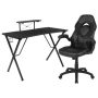 Carnegy Avenue 51.5-in. Black Gaming Desk and Chair Set - Image 1