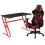 Carnegy Avenue 51.5 in. Rectangular Red Computer Desk - Image 1
