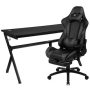 Carnegy Avenue 55.13 in. Black Gaming Desk and Chair Set CGA-NAN-486457-GR-HD - Image 1