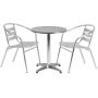 Carnegy Avenue 3-pc Metal Round Outdoor Bistro Set in Aluminum - Image 1