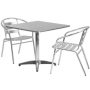 Carnegy Avenue Aluminum 3-pc Metal Square Outdoor Bistro Set - Image 1