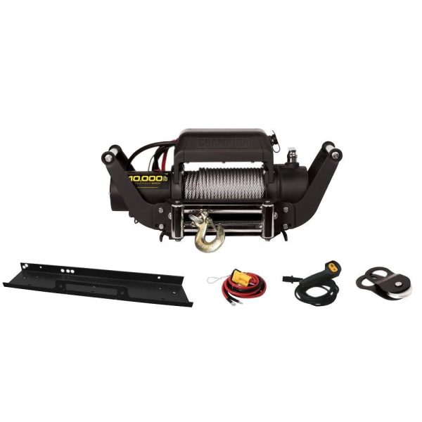 CHAMPION-POWER-EQUIPMENT-10-000-lbs-Truck-Jeep-Winch-Kit-w-Speed-Mount-Hitch-Adapter
