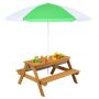 1-Piece Wood Kids Outdoor Dining Set with Umbrella - Image 1