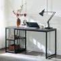 Magic Home Brown Color 55-in. Metal Frame Computer Desk - Image 1