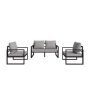 Serga 3-Pieces Metal Patio Conversation Set Furniture Set Outdoor with Gray Cushions CUU912S00004 - Image 1