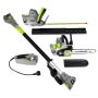 Earthwise 8 inch 7 Amp Electric Chainsaw and 18 inch 4.5 Amp Hedge Trimmer w/ Pole Attachment (4-Tools in-1) - Image 1