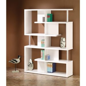 Coaster-Home-Furnishings-63-25-inch-White-Wood-7-shelf-Etagere-Bookcase-w-Open-Back