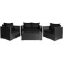 Costway 4-Piece Wicker Patio Conversation Set w/ Black Cushions - Image 1