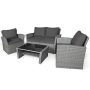 Costway 4-Pieces Wicker Patio Conversation Set with Gray Cushions - Image 1