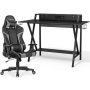 Costway 48in Rectangle Black Wood Computer Set - Image 1