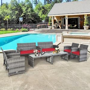 Costway-8-Piece-Wicker-Patio-Conversation-Set-with-Red-Cushions-and-Glass-Table