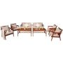 Costway 8-pc Wood and Wicker Furniture Set with Brown Cushions - Image 1