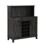 Home Source - Industries Home Source Charcoal Silo-Style Microwave Stand and Bar Cabinet Unit - Image 1