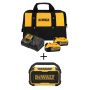 DEWALT 20-Volt MAX Bluetooth Speaker with Premium Battery Pack 5.0 Ah (2-Pack), Charger and Kit Bag - Image 1