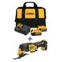 DEWALT ATOMIC 20-Volt MAX Li-Ion Brushless Cordless Oscillating Tool with Premium Battery 5.0Ah (2-Pack), Charger and Kit Bag - Image 1