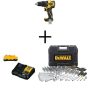 DEWALT ATOMIC 20V MAX Cordless Brushless Compact 1/2 in. Hammer Drill w/3.0Ah Battery Charger & Mechanics Tool Set (200-Piece) - Image 1