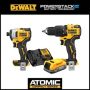 DEWALT ATOMIC 20-Volt Brushless Cordless Compact 1/2 in. Hammer Drill(Tool-Only) w/ Bare 20V Impact Driver & POWERSTACK Kit - Image 1