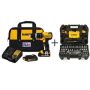 DEWALT 20-Volt MAX Cordless Compact 1/2 in. Hammer Drill/Driver, (2) 20-Volt 1.3Ah Batteries & Mech Tool Set (108-Piece) - Image 1