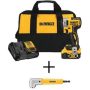 DEWALT 20- -Volt MAX XR Cordless Brushless 3-Speed 1/4 in. Impact Driver Kit with MAXFIT Right Angle Magnetic Attachment - Image 1