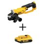 DEWALT 20V MAX Cordless 4.5 in. - 5 in. Grinder and 20V MAX Compact Lithium-Ion 2.0Ah Battery - Image 1