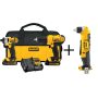 DEWALT 20-Volt MAX Lithium-Ion Cordless Combo Kit (2-Tool) with Bonus 3/8 inch Cordless Right Angle Drill (Tool-Only) - Image 1