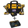 DEWALT 20 Volt MAX XR Lithium-Ion Cordless Brushless Drill/Impact Combo Kit (2-Tool) w/ (2) Batteries, Bonus Charging Station - Image 1