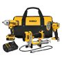 DEWALT 20 Volt MAX Lithium-Ion Cordless Grease Gun, Impact Wrench, Light Combo Kit (3-Tool) w/ (2) Batteries 4Ah, Charger & Bag - Image 1