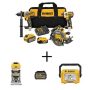 DEWALT 20-Volt to 60-Volt MAX Cordless Combo Kit(3-Tool) w/ Bare 20V Compact Router, 20V Task Light & FLEXVOLT 6Ah Battery - Image 1