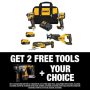 DEWALT 20V MAX Lithium-Ion Cordless Brushless Combo Kit (4-Tool) and ATOMIC 20V MAX Brushless 5/8 in. SDS + Hammer Drill - Image 1