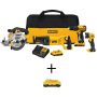 DEWALT 20-Volt MAX Lithium-Ion Cordless Combo Kit (4-Tool) w/ (1) 20-Volt 4.0Ah Battery - Image 1