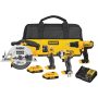 DEWALT 20-Volt MAX Lithium-Ion Cordless Combo Kit (4-Tool) w/ (2) Batteries 2.0Ah, Charger & Tool Bag - Image 1