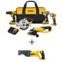 DEWALT 20-Volt Max Li-Ion Cordless Combo Kit (5-Tool) w/ (2) Batteries 2Ah, Charger & Tool Bag w/ 20-V Recip Saw (Tool-Only) - Image 1