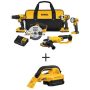 DEWALT 20-Volt Max Lithium-Ion Cordless Combo Kit (5-Tool) w/ 20-Volt 1/2 Gal. Wet/Dry Portable Vacuum (Tool-Only) - Image 1