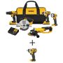 DEWALT 20-Volt Max Li-Ion Cordless Combo Kit (5-Tool) w/ 20-Volt Max Cordless 3/8 in. Impact Wrench w/ Hog Ring (Tool-Only) - Image 1